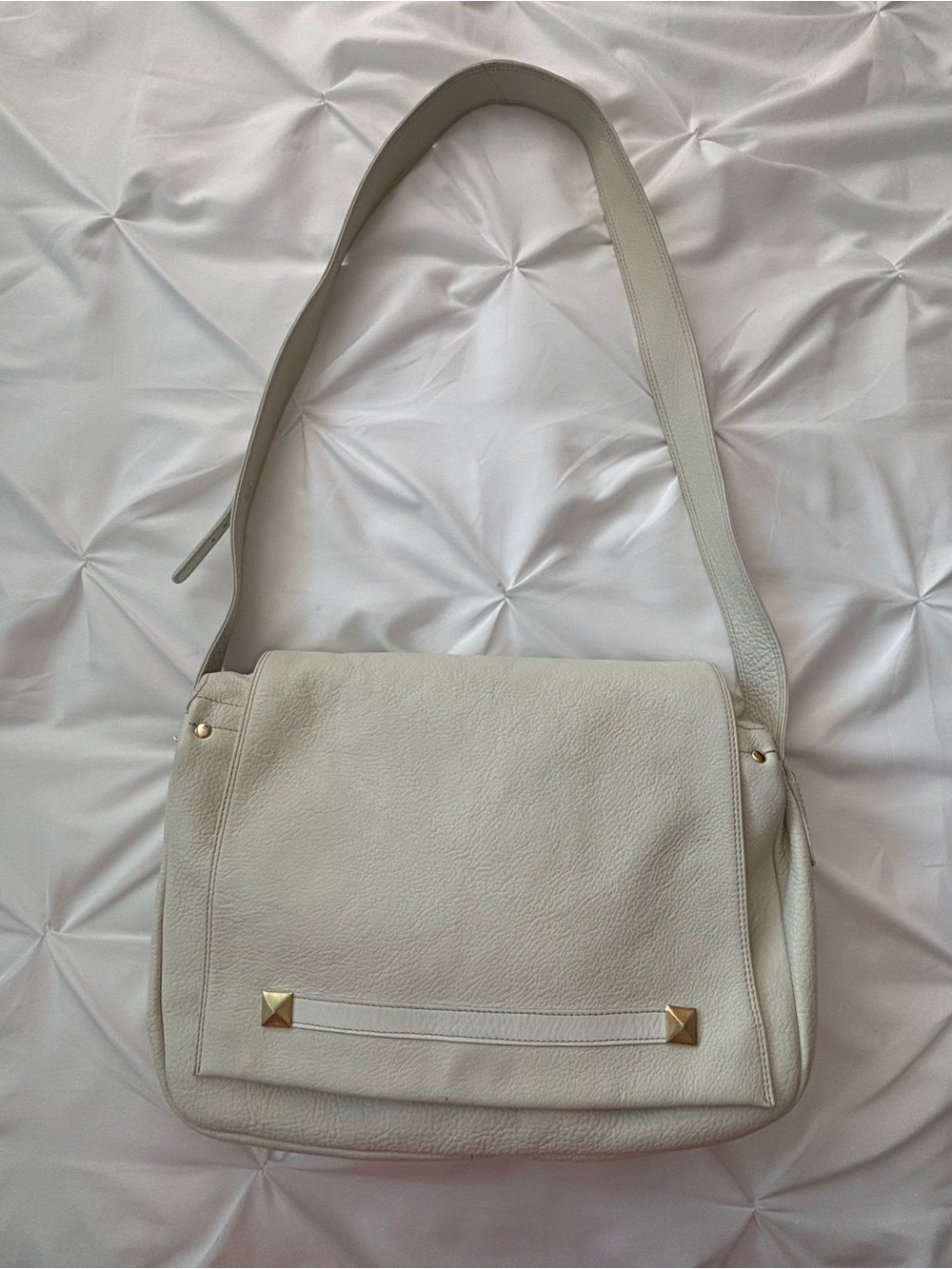 Givenchy Life Vintage Soft Pebble Leather Crossbody Bag, Off-White, EVC - Picture 2 of 16